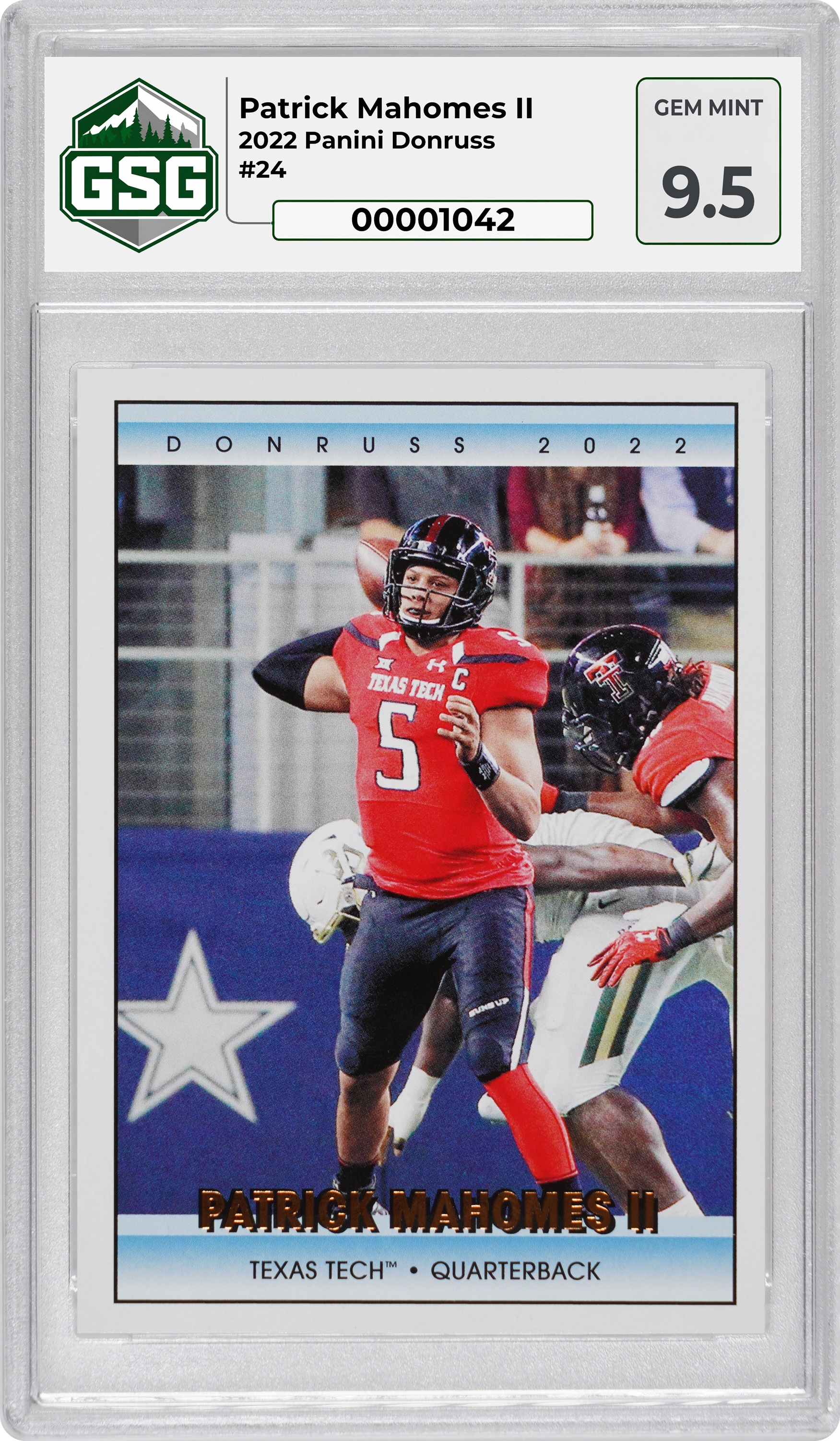 Front slab for Patrick Mahomes II
2022 Panini Donruss
#24