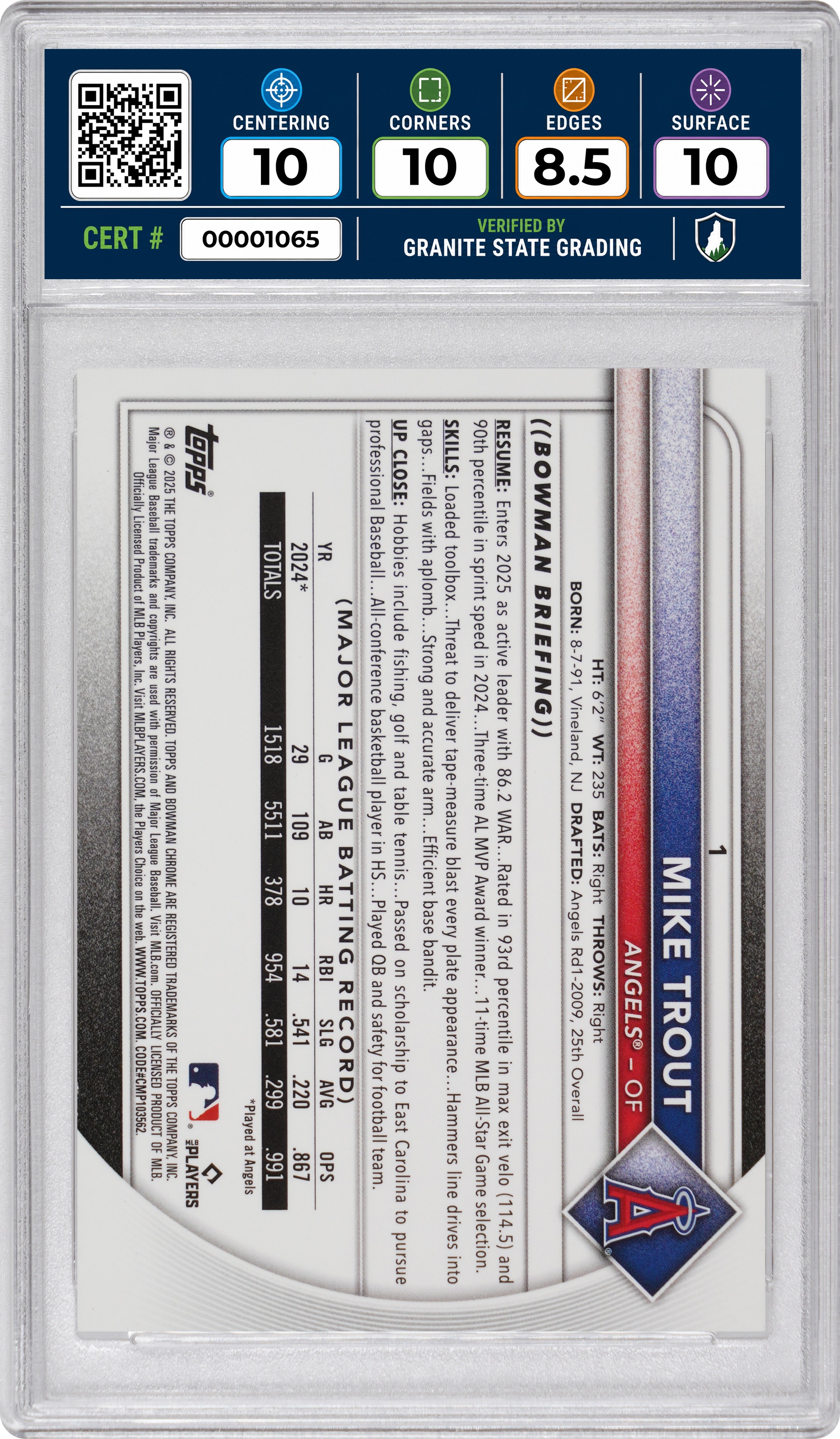 Back slab image for cert 00001065